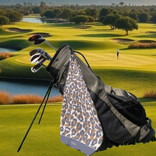 Leopard Print-Blue and Brown- Golf Towel