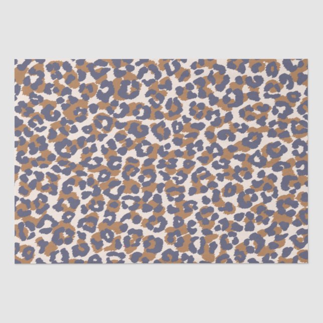 Leopard Print-Blue and Brown- Tissue Paper (Front)