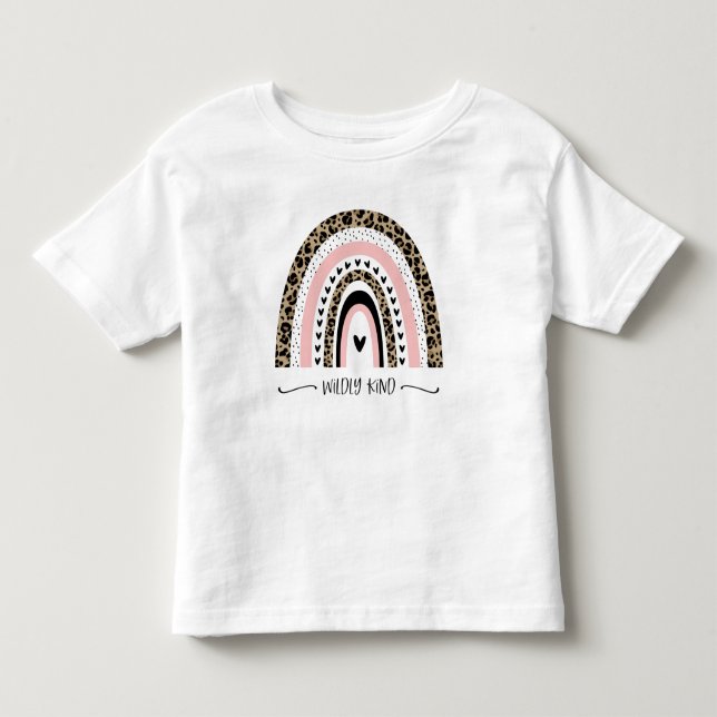 Leopard Print Boho Rainbow Wildly Kind T-Shirt (Front)