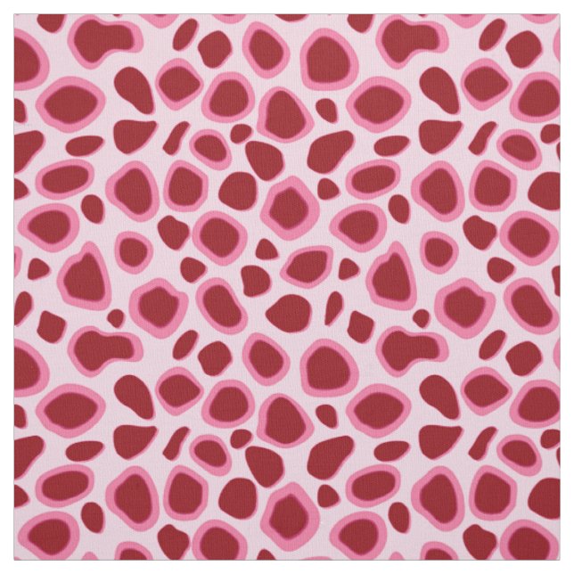 Leopard Print - Burgundy and Pink Fabric (Swatch)
