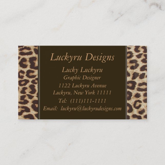 Leopard Print Business Card (Front)