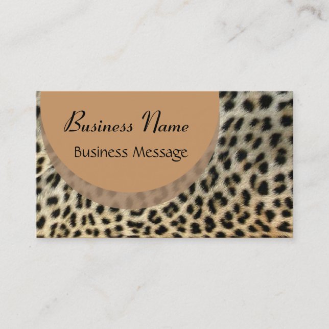Leopard Print  Business Card Template (Front)