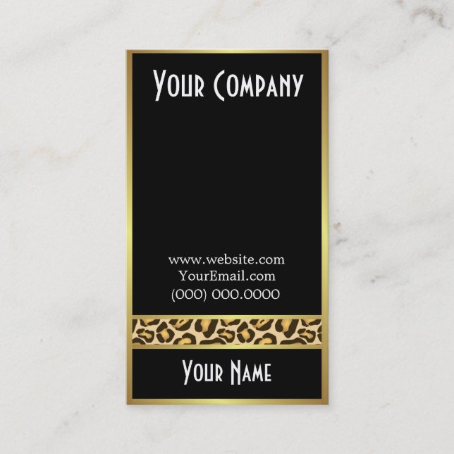 Leopard Print Business Card Template (Front)