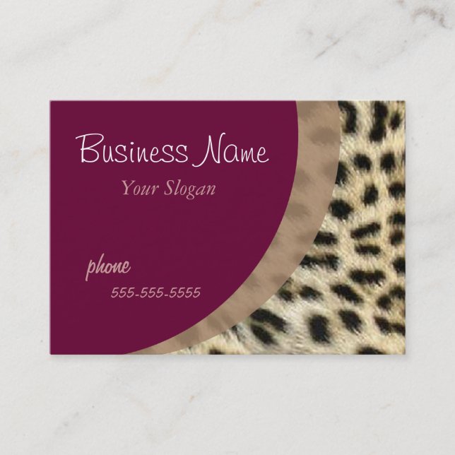 Leopard Print  Business Card Template (Front)