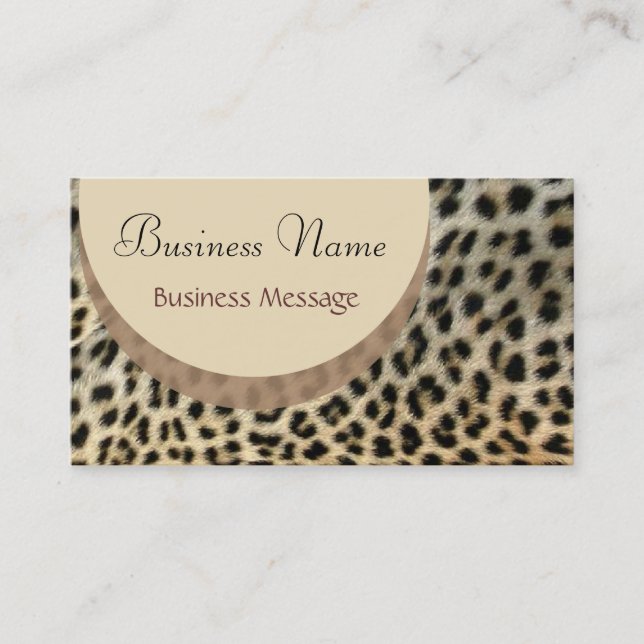 Leopard Print  Business Card Template (Front)