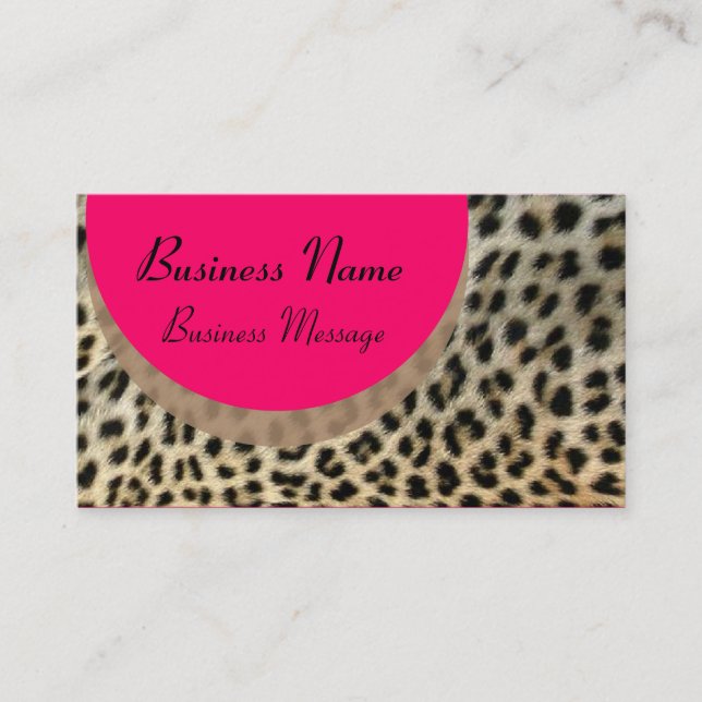 Leopard Print  Business Card Template (Front)