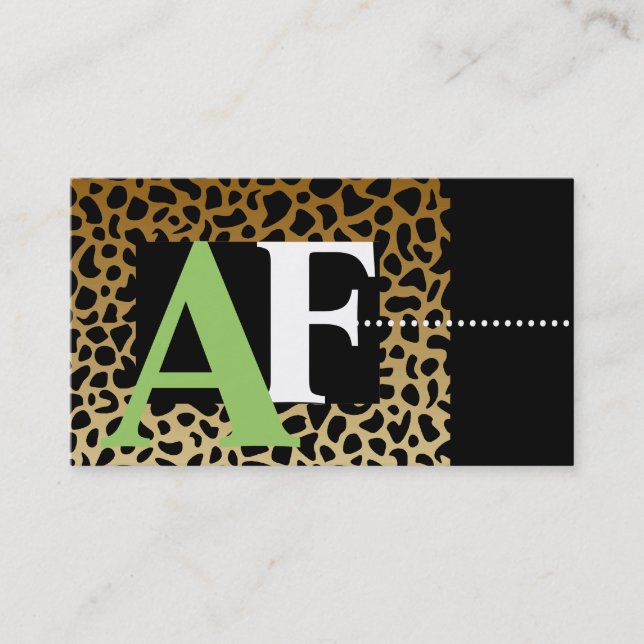 Leopard Print Business Cards (Front)