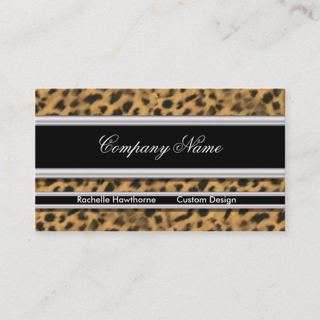 Leopard Print  Business Cards ~ Black (Front)