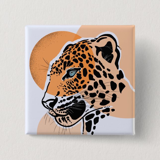 Leopard Print Button for Bags, Jackets, and Hats (Front)