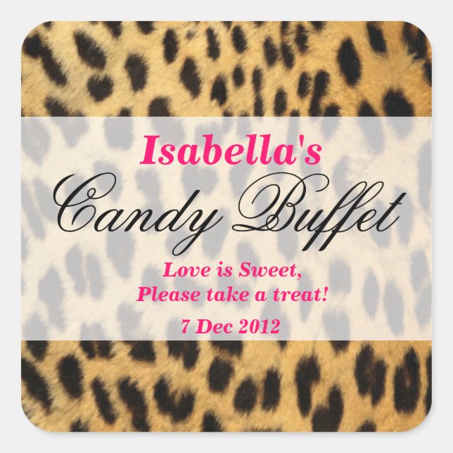 leopard print Candy Buffet Sticker (Front)