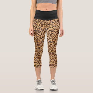 LEOPARD PRINT CAPRI YOGA PANTS LEGGINGS