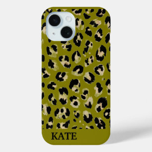 Leopard print iPhone 15 case