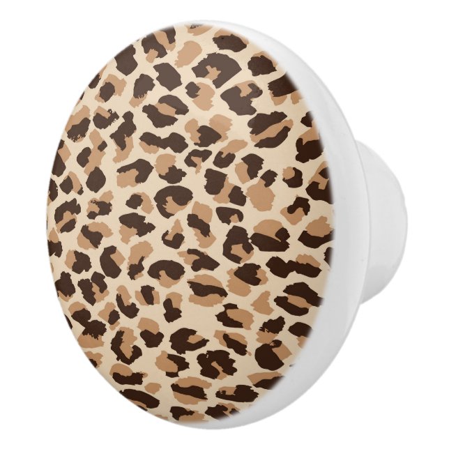 Leopard Print Ceramic Cabinet Knob (Right)