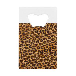 Leopard print, cheetah print, pink, girly credit card bottle opener