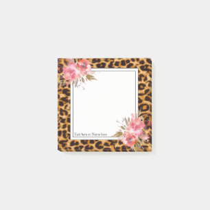 leopard print, cheetah trendy, floral, sweet, post-it notes