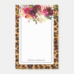leopard print, cheetah, trendy, floral, sweet, post-it notes