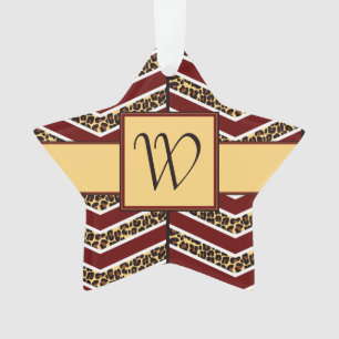 Leopard Print Chevron Acrylic Ornament