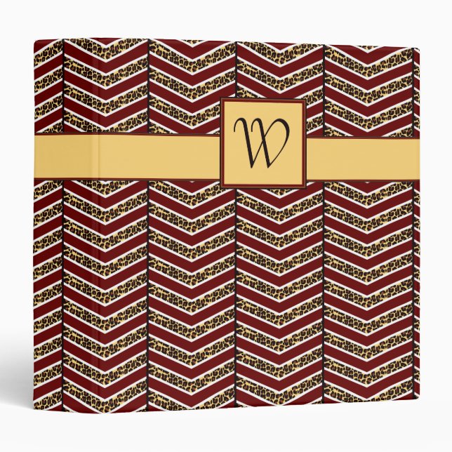 Leopard Print Chevron Binder (Front/Spine)