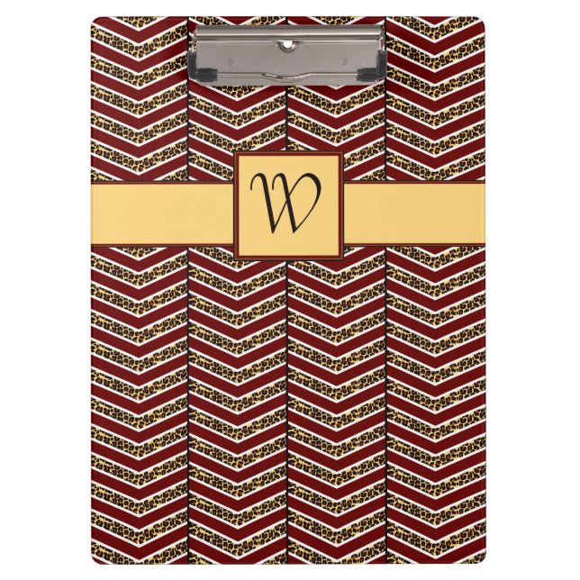 Leopard Print Chevron Clipboard (Front)