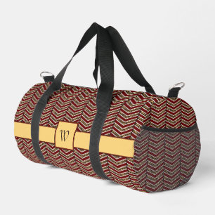 Leopard Print Chevron Duffle Bag