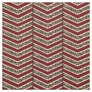 Leopard Print Chevron Fabric