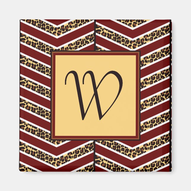 Leopard Print Chevron Magnet (Front)