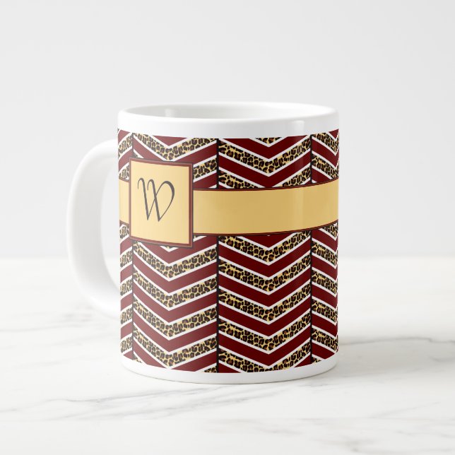 Leopard Print Chevron Specialty Mug (Front Left)
