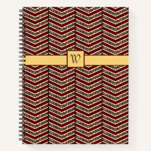 Leopard Print Chevron Spiral Notebook