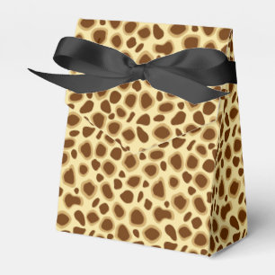 Leopard Print - Chocolate Brown and Camel Tan Favor Box