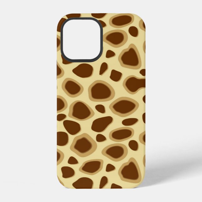 Leopard Print - Chocolate Brown and Camel Tan iPhone Case (Back)
