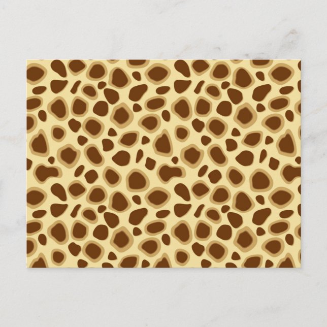 Leopard Print - Chocolate Brown and Camel Tan Postcard (Front)