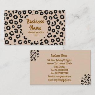 Leopard Print Circle Background Business Card