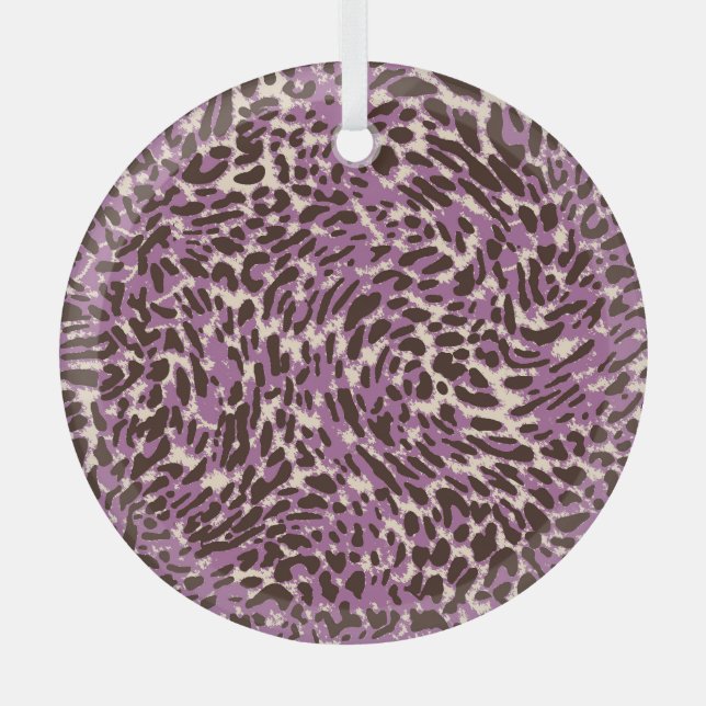 Leopard Print, Classic Animal Pattern. Glass Ornament (Front)