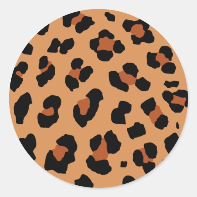 Leopard Print Classic Round Sticker (Front)