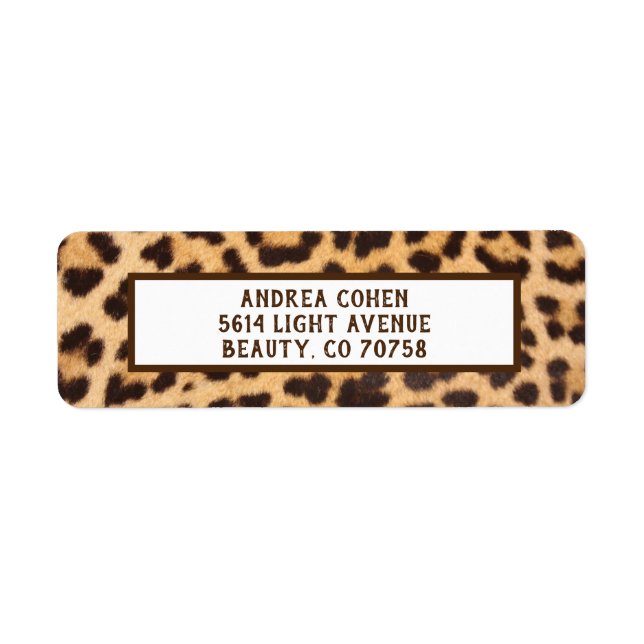 Leopard Print Classic Vintage Style Address Labels (Front)