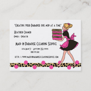 Leopard Print Cleaning Service Business Cards
