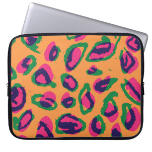Leopard Print, Colourful Animal Pattern. Laptop Sleeve