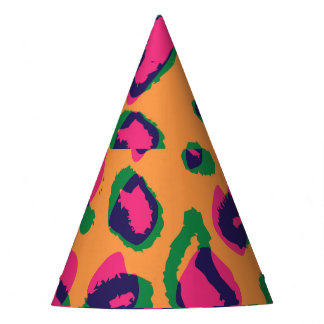 Leopard Print, Colourful Animal Pattern. Party Hat