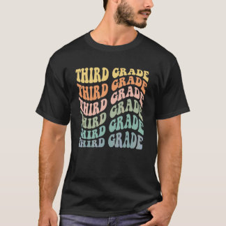 Leopard Print Colourful Cheetah Third Grade School T-Shirt