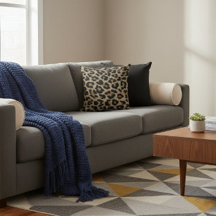Leopard Print Cotton Decor Throw Pillow