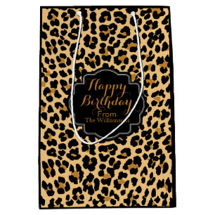 Leopard Print Custom Happy Birthday Gift Bag