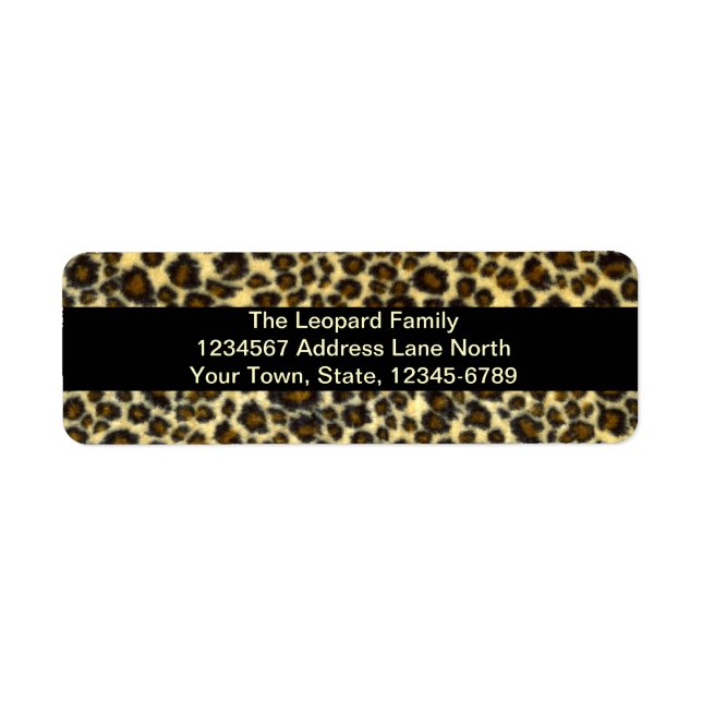 Leopard Print Customizable Return Address Labels (Front)