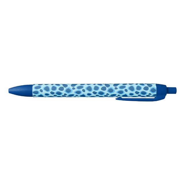 Leopard Print - Dark Cobalt and Sky blue Black Ink Pen (Bottom)