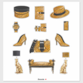 Leopard Print Decals High Fashion Women Planner