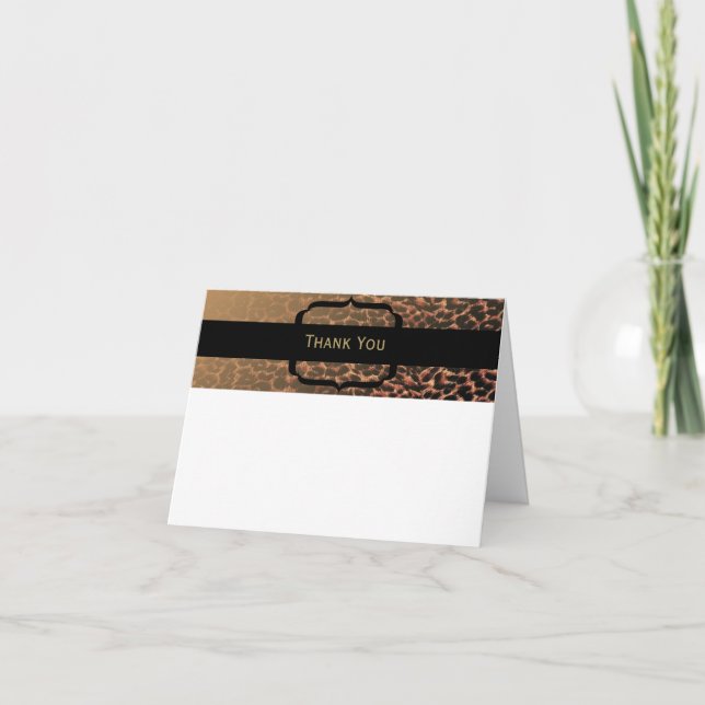 Leopard Print Elegance Thank You Card (Front)