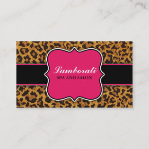 Leopard Print Elegant Modern Classy Hot Pink Business Card