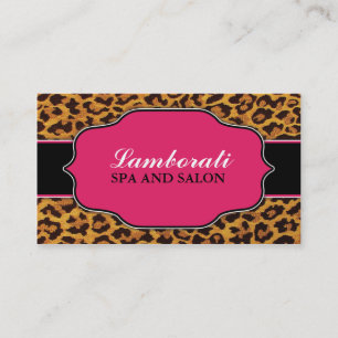 Leopard Print Elegant Modern Fashion Pink Business Card