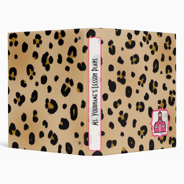 Leopard Print Fancy Teacher Binder (Background)