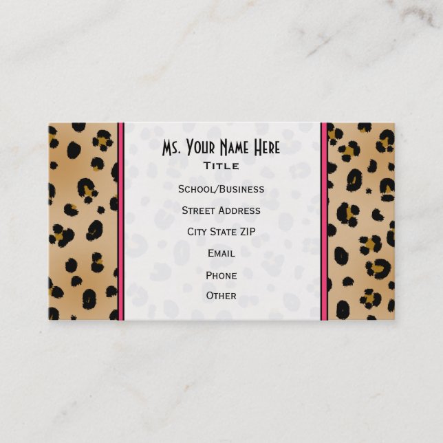 Leopard Print Fashion Business Card (Front)