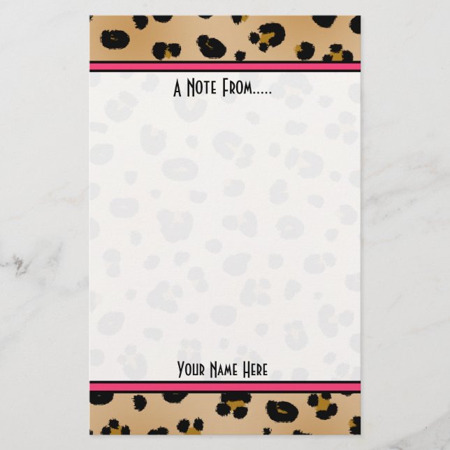 Leopard Print Fashion Stationery (Front)